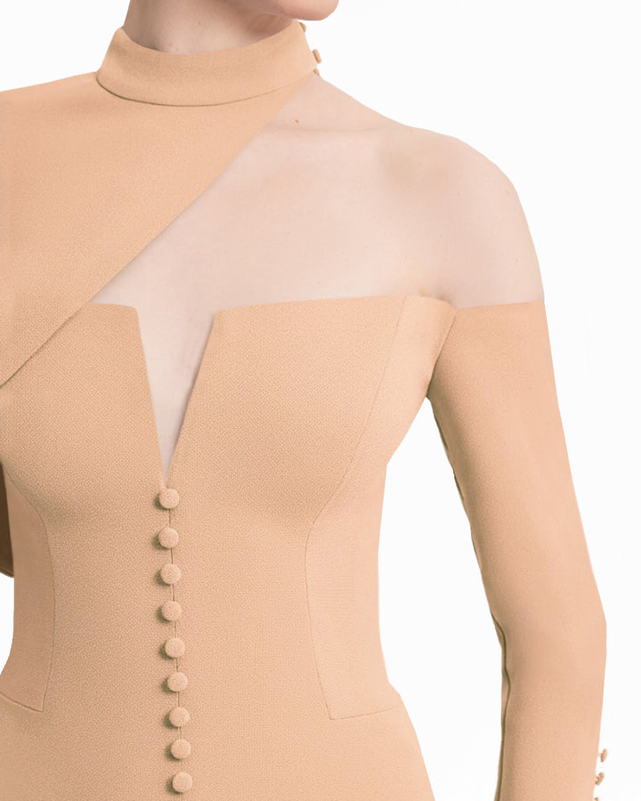 فستان بأزرار أمامية