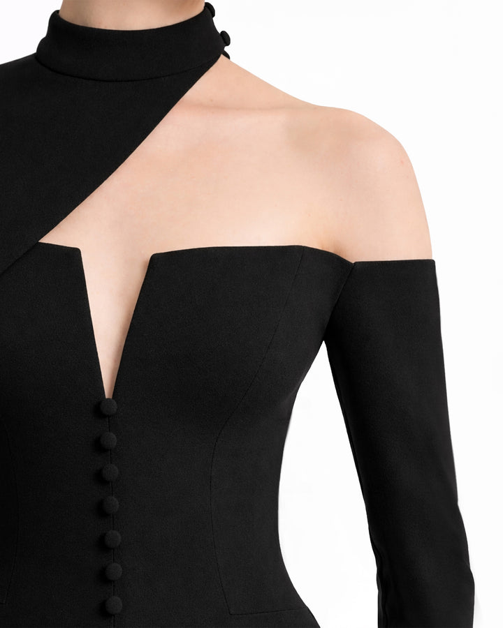 فستان بأزرار أمامية