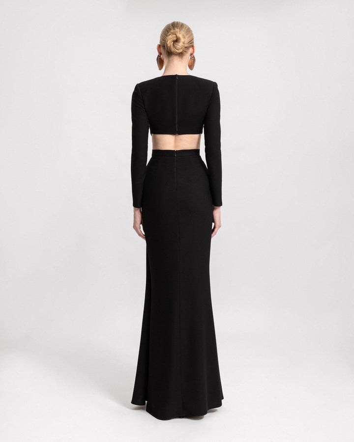 Button - Down Neckline Dress - Gemy Maalouf