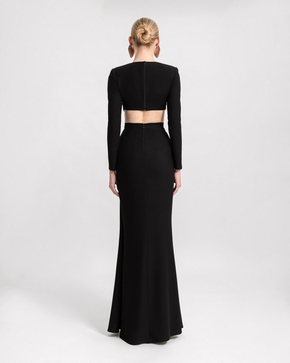 Button - Down Neckline Dress - Gemy Maalouf