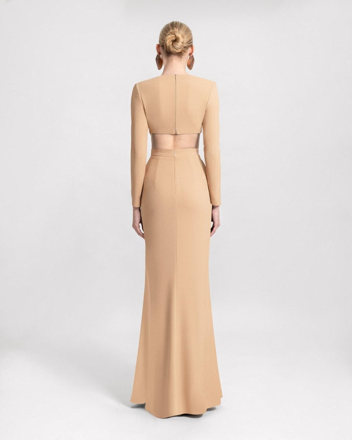 Button - Down Neckline Dress - Gemy Maalouf