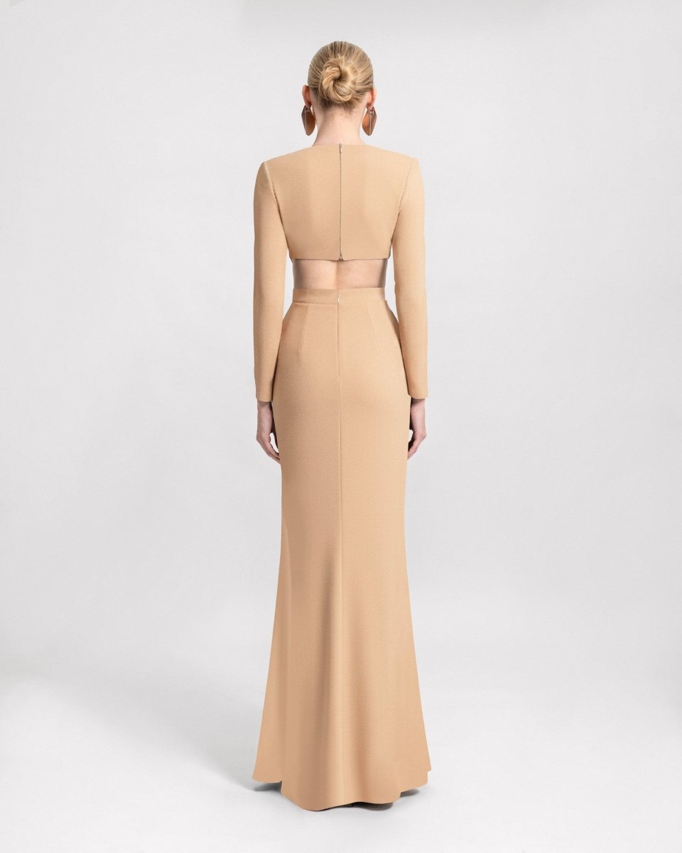 Button - Down Neckline Dress - Gemy Maalouf