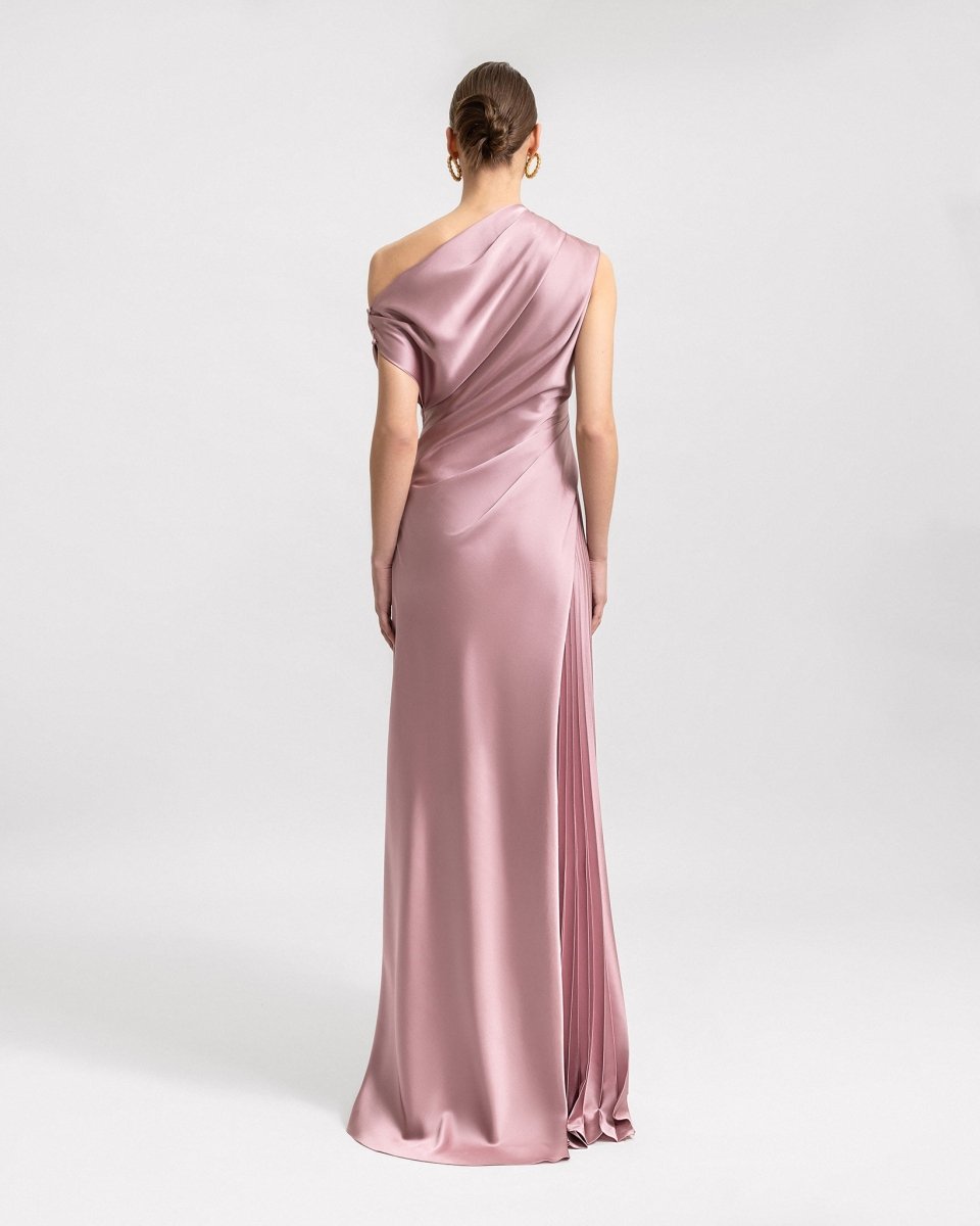 Asymmetrical Plissé Under - Skirt Dress - Gemy Maalouf