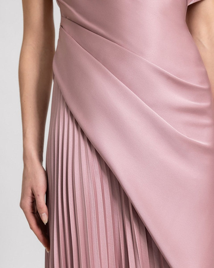 Asymmetrical Plissé Under - Skirt Dress - Gemy Maalouf