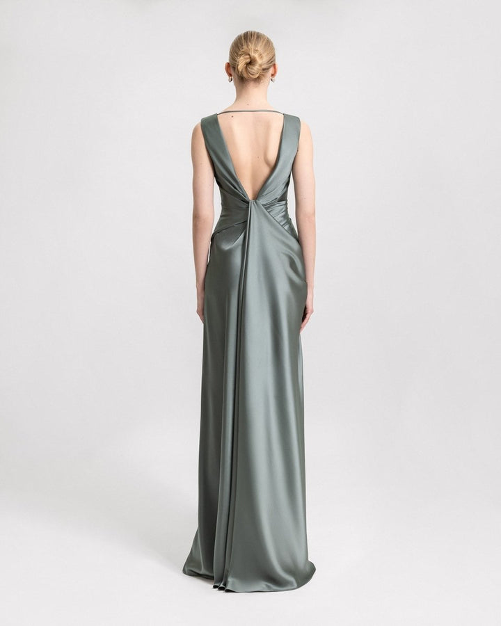 Plunged V - Neckline Dress - Gemy Maalouf
