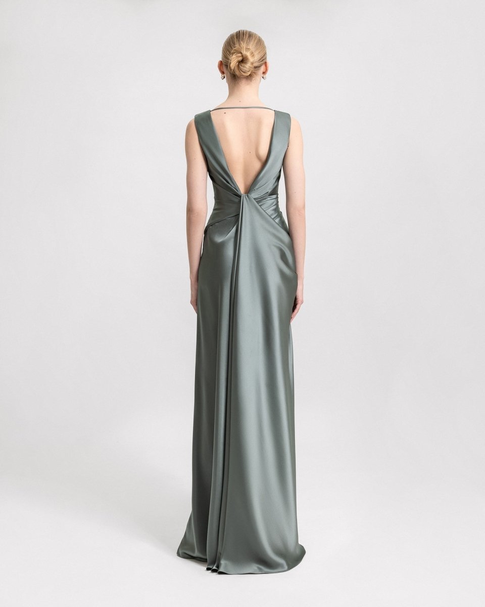 Plunged V - Neckline Dress - Gemy Maalouf