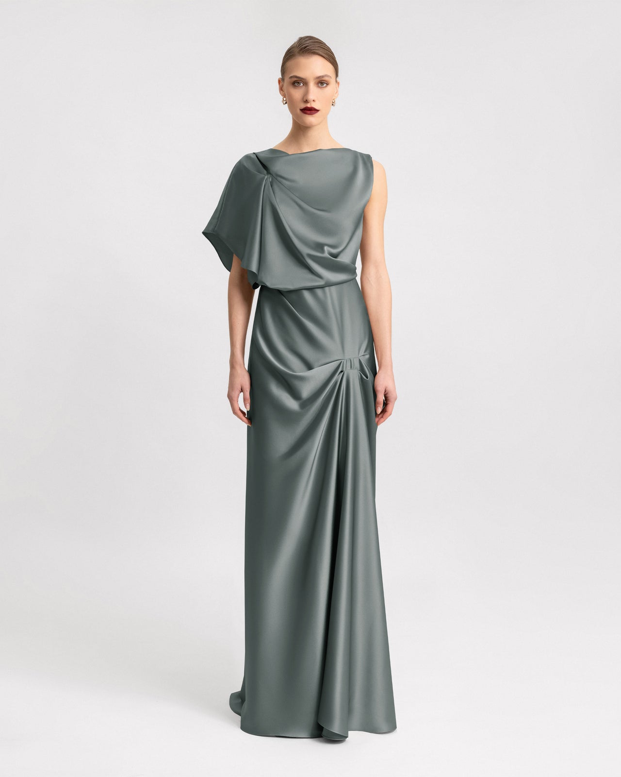Draped Neckline and Skirt Dress