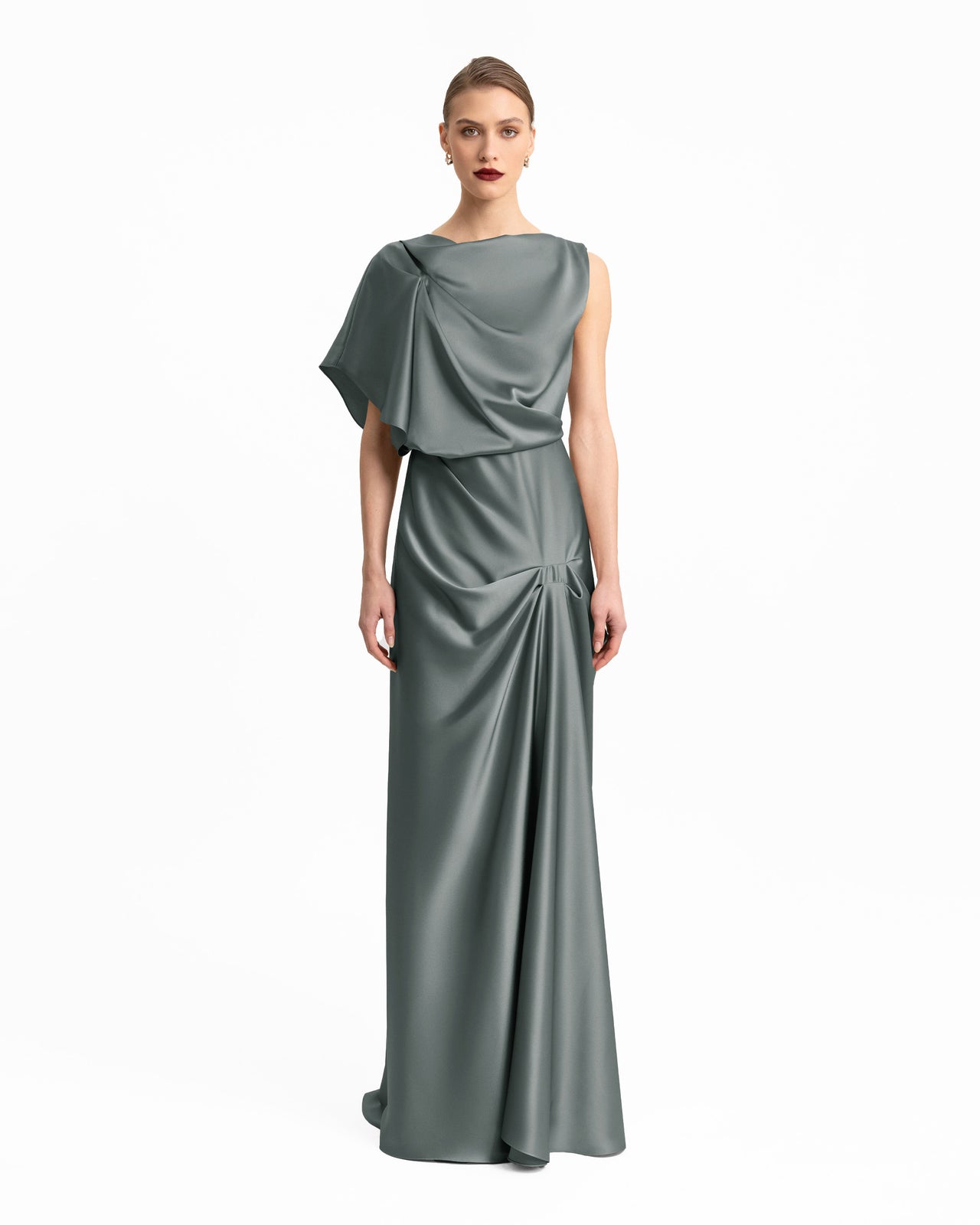 Draped Neckline and Skirt Dress