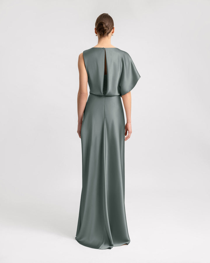 Draped Neckline and Skirt Dress