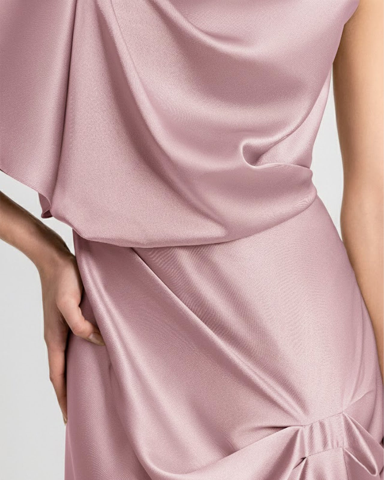 Draped Neckline and Skirt Dress