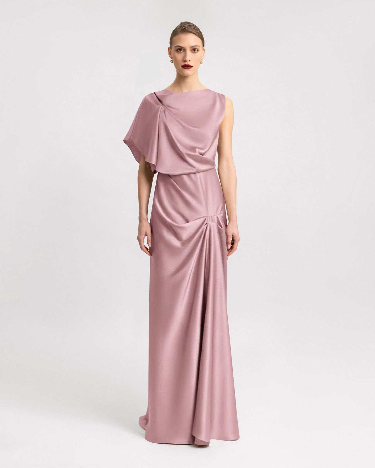 Draped Neckline and Skirt Dress