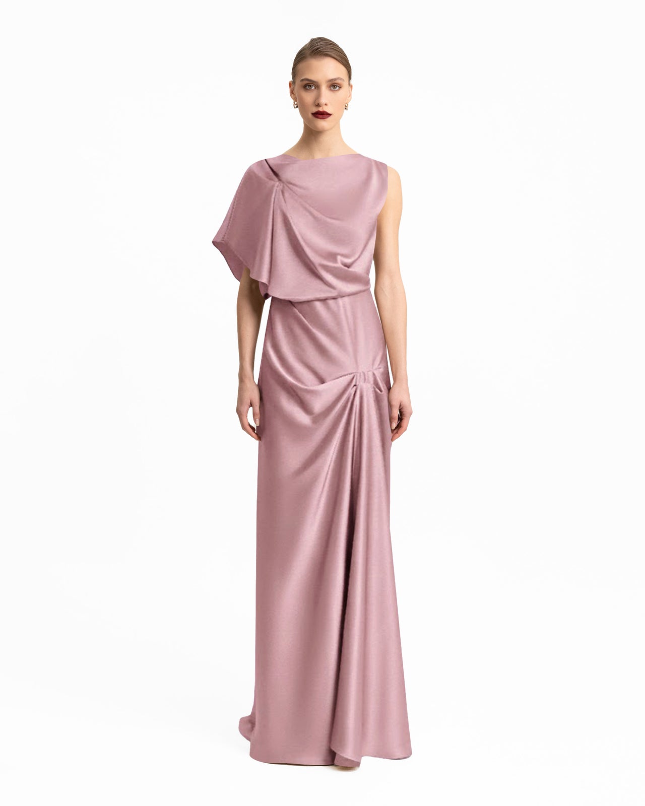 Draped Neckline and Skirt Dress