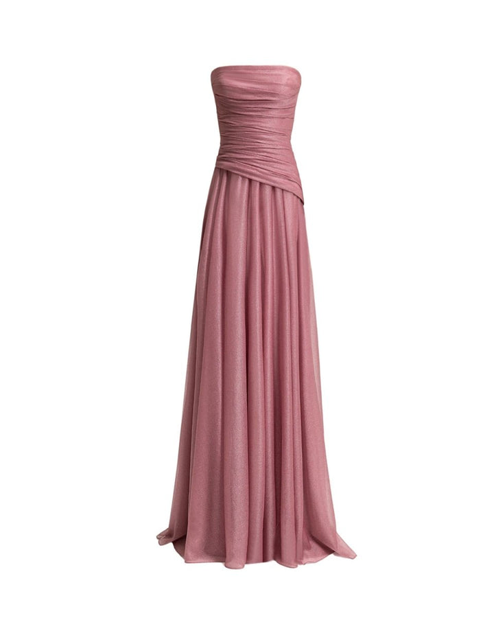 Strapless Pink Shimmer Dress - Gemy Maalouf
