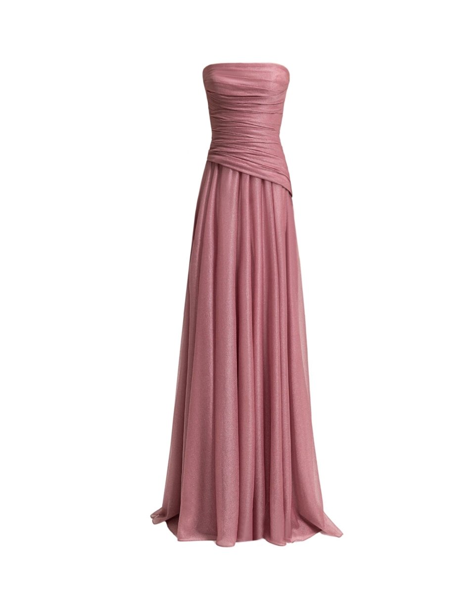 Strapless Pink Shimmer Dress - Gemy Maalouf