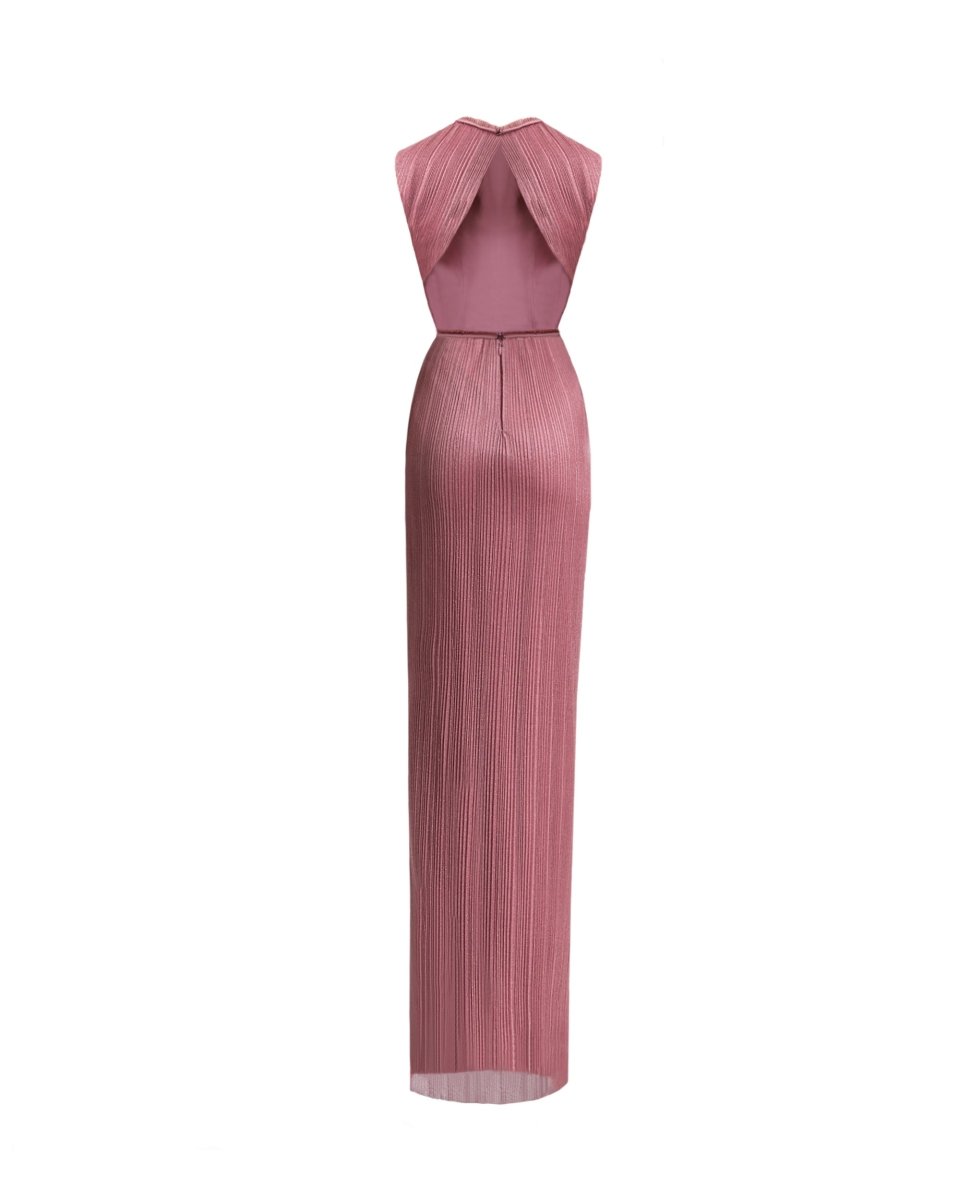 Slim - Cut Dress with Cut - Outs - Gemy Maalouf