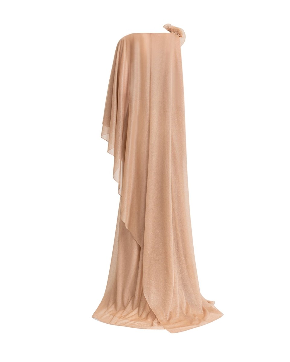 Floral Neckline Asymmetrical Dress - Gemy Maalouf