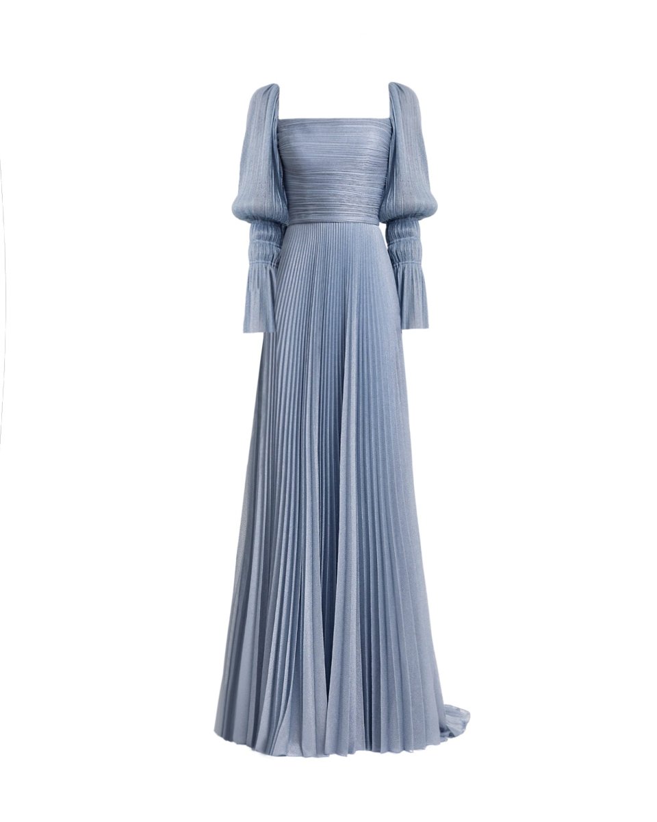 Puff Sleeve and Flowy Skirt Dress - Gemy Maalouf