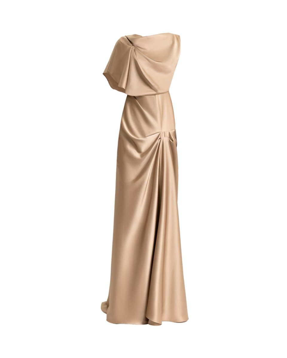 Draped Neckline and Skirt Dress - Gemy Maalouf