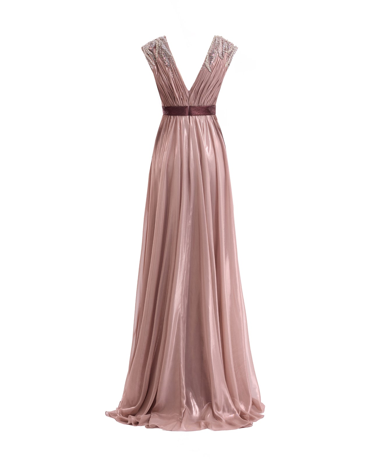 V-Neck Pleated Dress