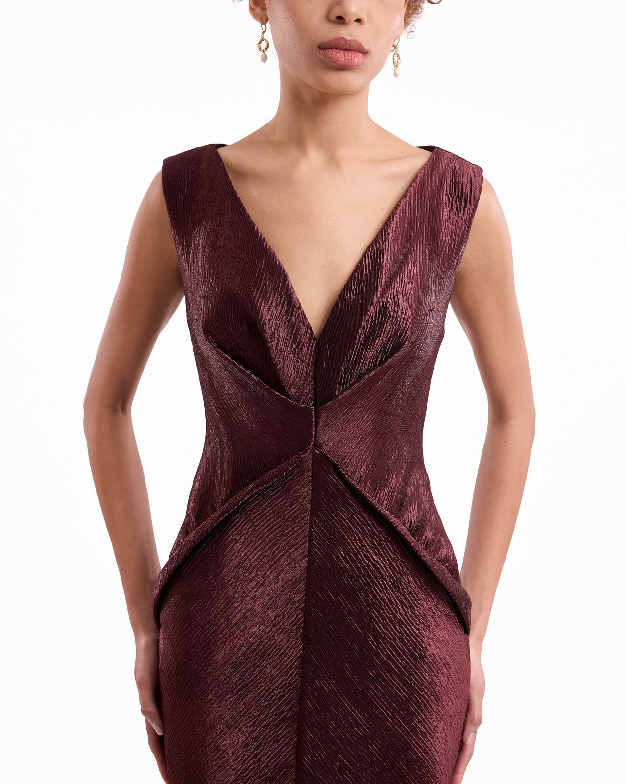 Sculpted V-Neck Dress
