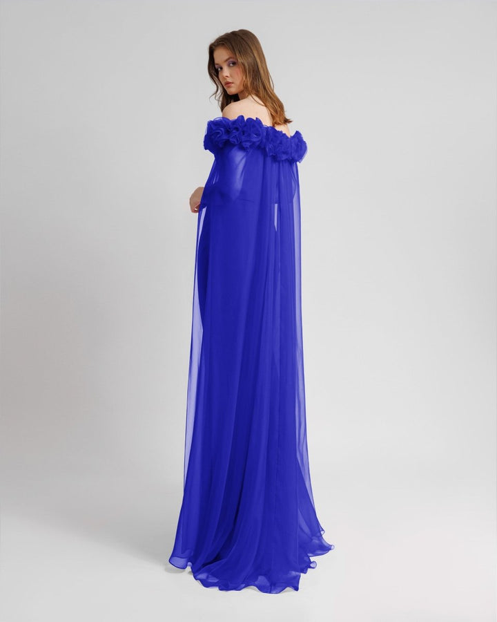 Off - The - Shoulders With Flower Embellisment Dress - Gemy Maalouf