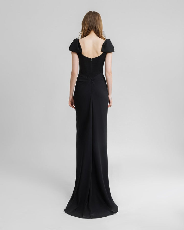 Squared Neckline Corset Dress - Gemy Maalouf