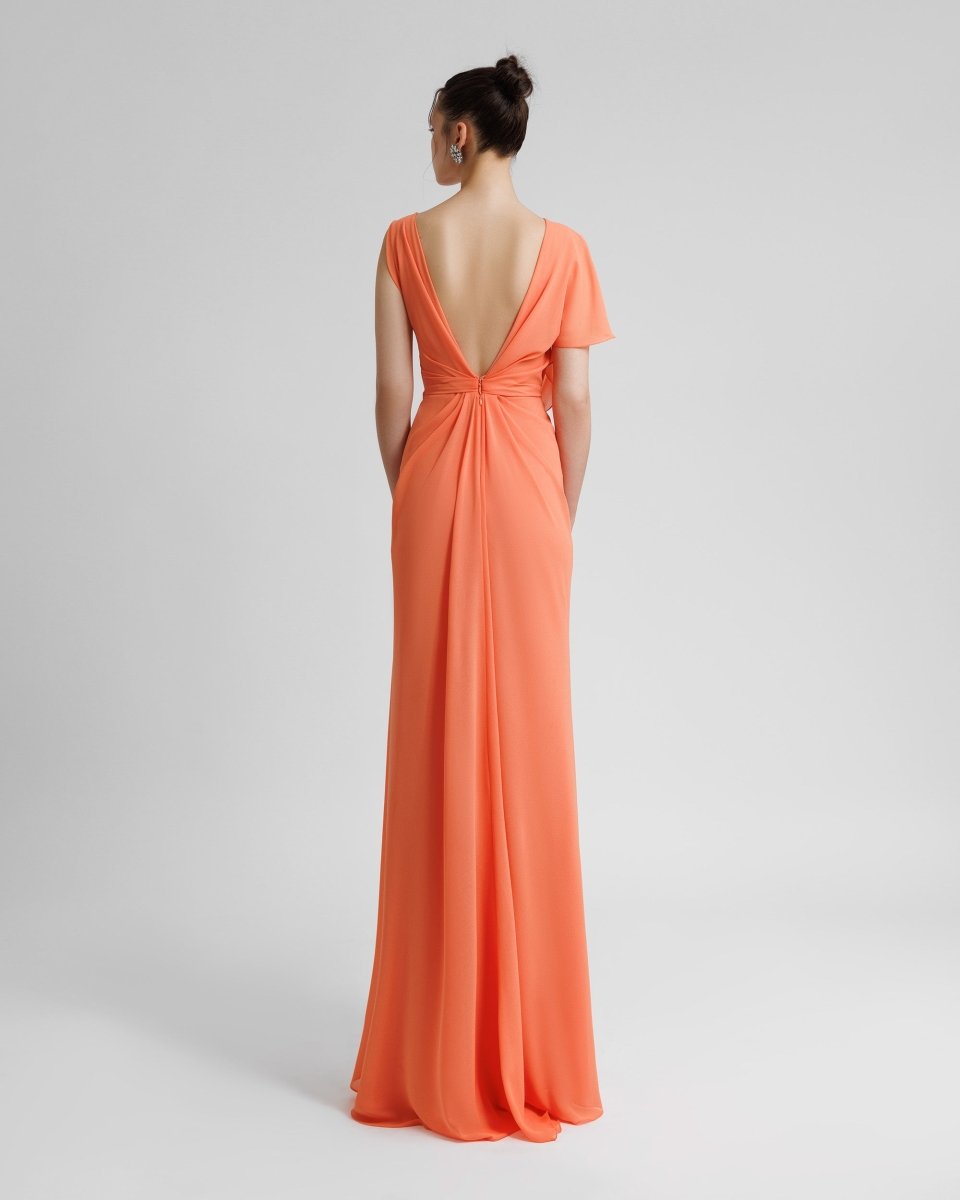 Open V - Shaped Back Dress - Gemy Maalouf