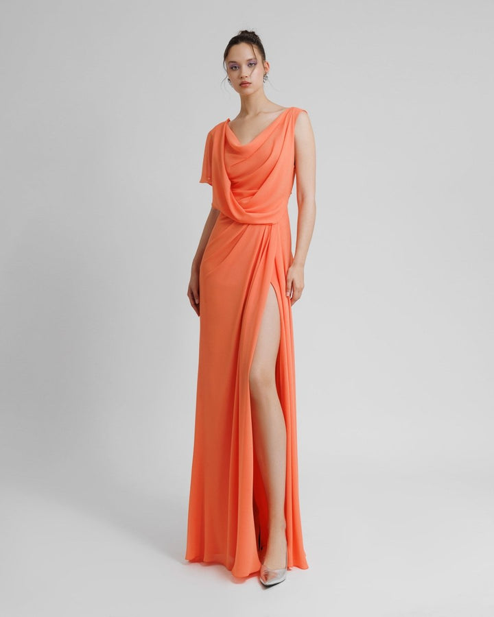 Open V - Shaped Back Dress - Gemy Maalouf