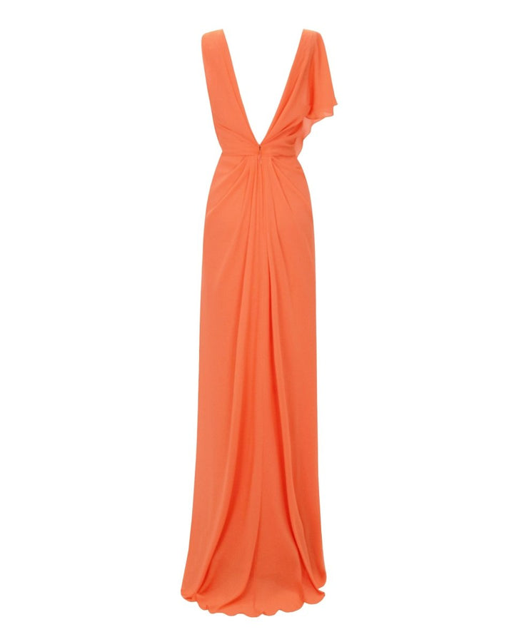 Open V - Shaped Back Dress - Gemy Maalouf