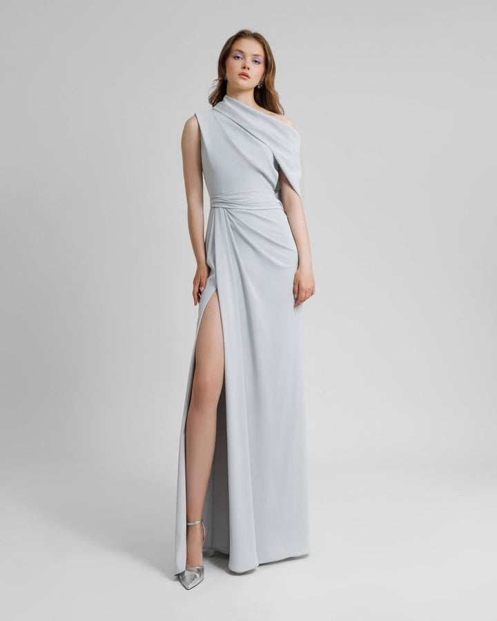 Asymmetrical Neckline Dress - Gemy Maalouf