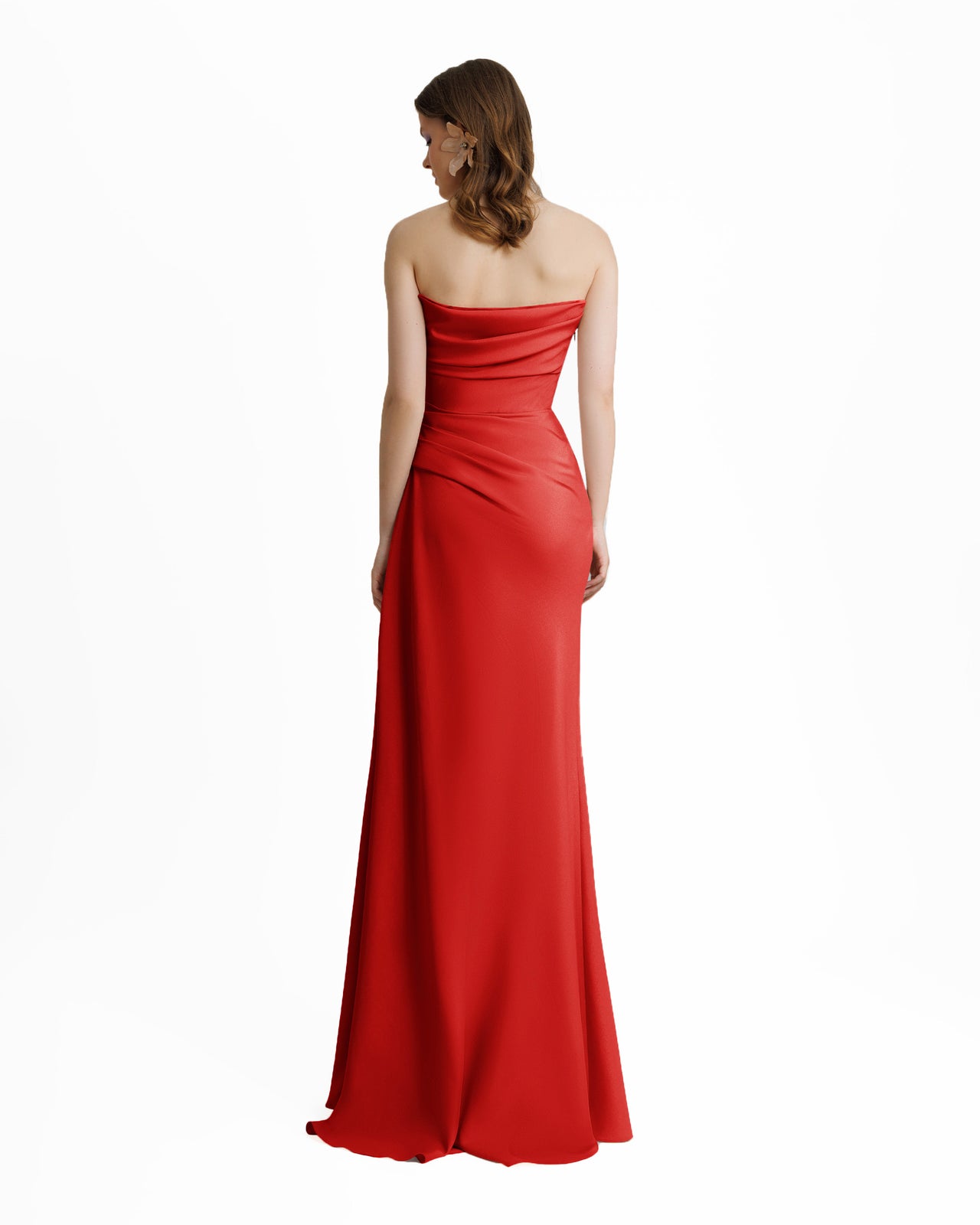 Beaded Red Strapless Dress