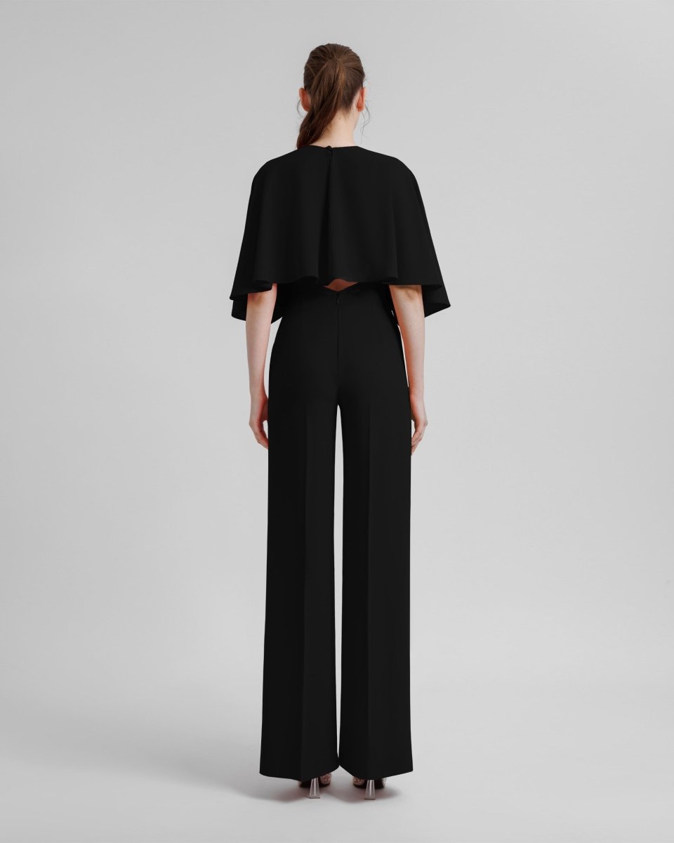 V - Neckline Crepe Jumpsuit - Gemy Maalouf