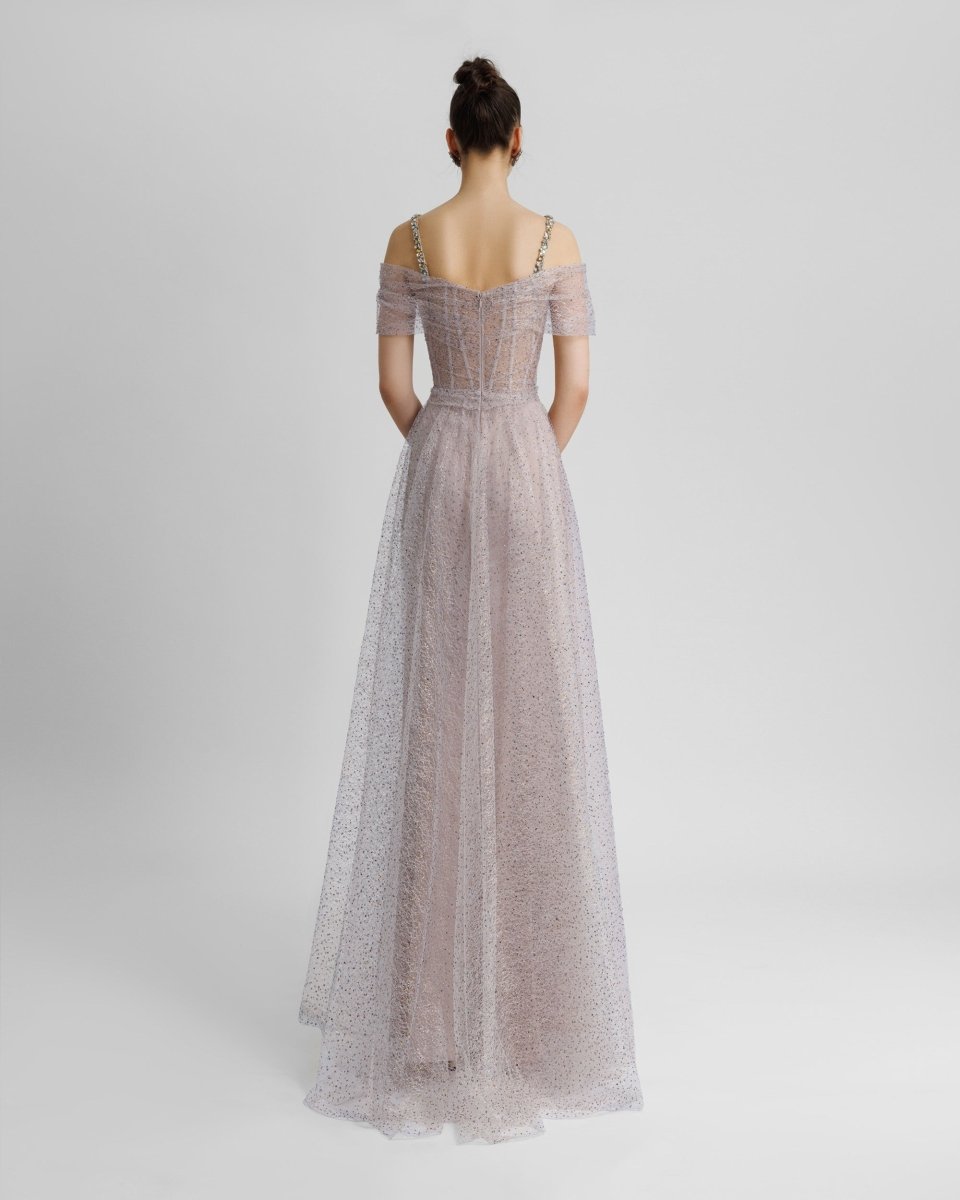 Off - Shoulders Flared Dress - Gemy Maalouf