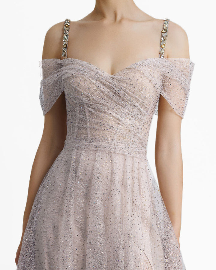 Off-Shoulders Flared Dress
