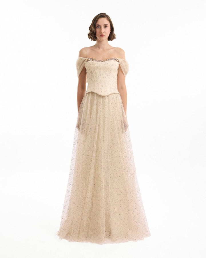 Off - The - Shoulder Corset Dress - Gemy Maalouf