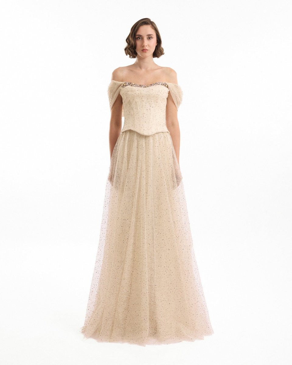 Off - The - Shoulder Corset Dress - Gemy Maalouf