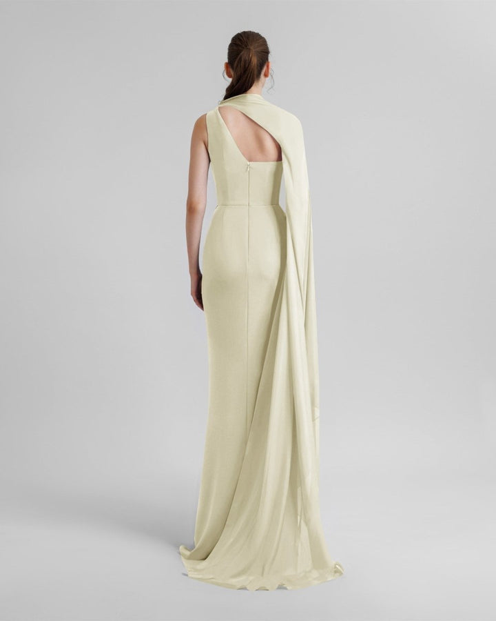 Asymmetrical Draping Crepe Dress - Gemy Maalouf