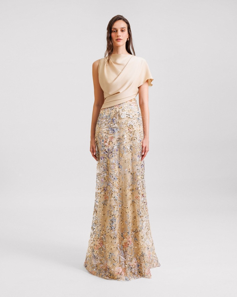 Fully Beaded Skirt Dress - Gemy Maalouf