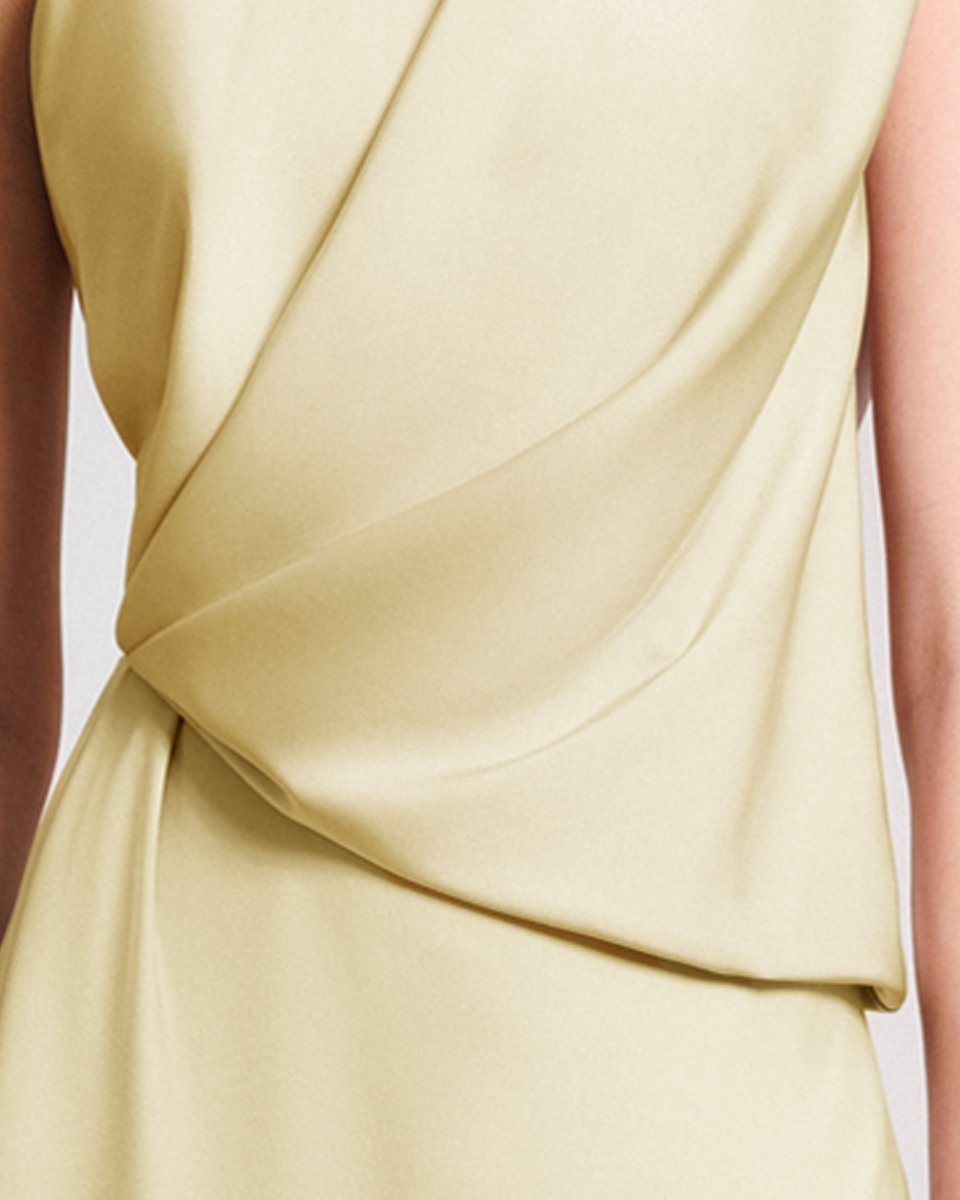 Asymmetrical Embellished Collar Dress - Gemy Maalouf