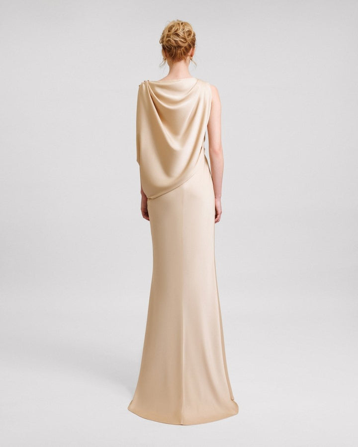 Asymmetrical Draped Dress - Gemy Maalouf
