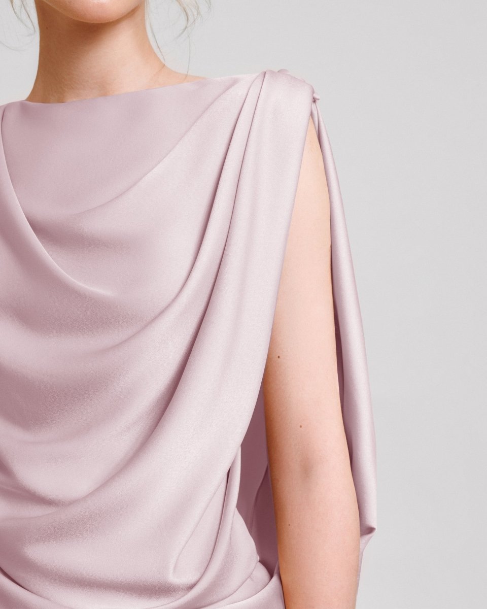 Asymmetrical Draped Dress - Gemy Maalouf