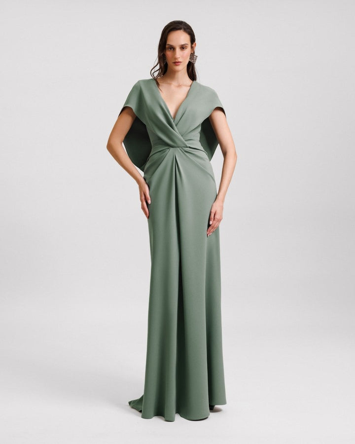 Draped Cape - Like Sleeve Dress - Gemy Maalouf