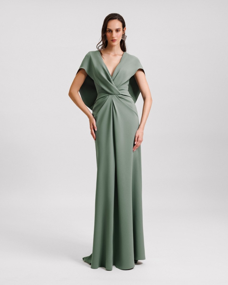 Draped Cape - Like Sleeve Dress - Gemy Maalouf