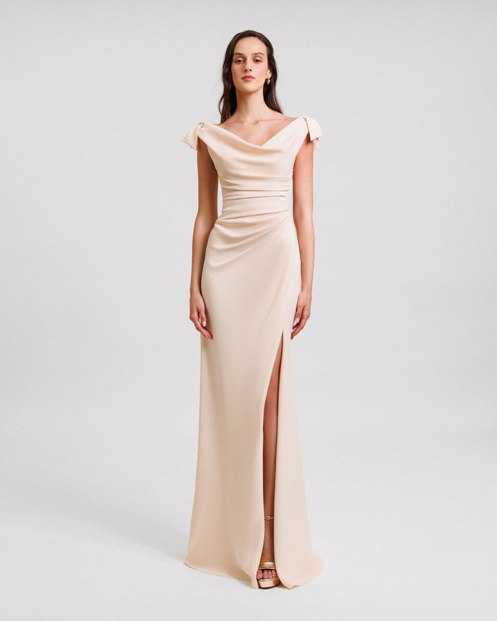 Bow - Shoulder Drapped Dress - Gemy Maalouf