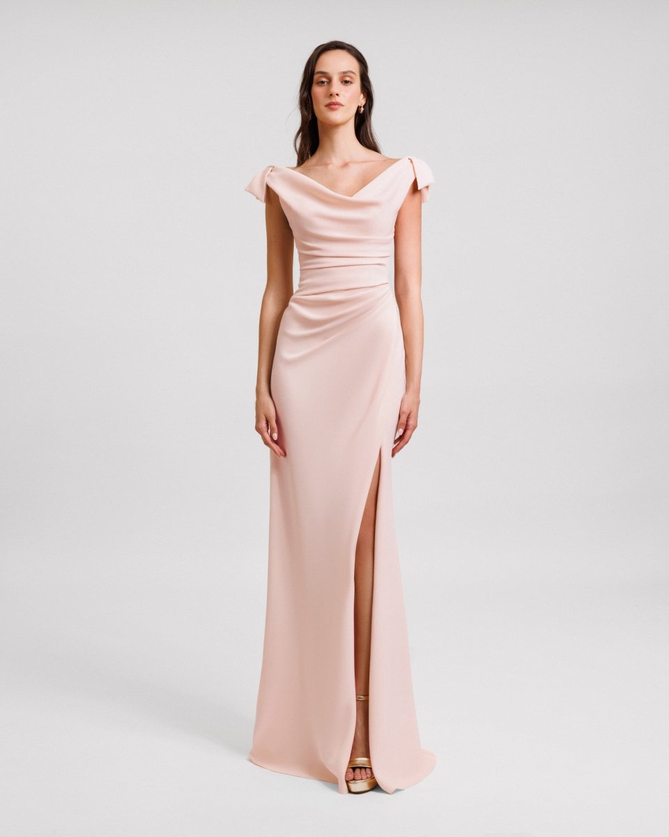 Bow - Shoulder Drapped Dress - Gemy Maalouf
