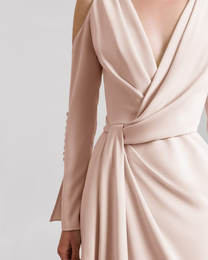 Draped Cut - Out Shoulder Dress - Gemy Maalouf