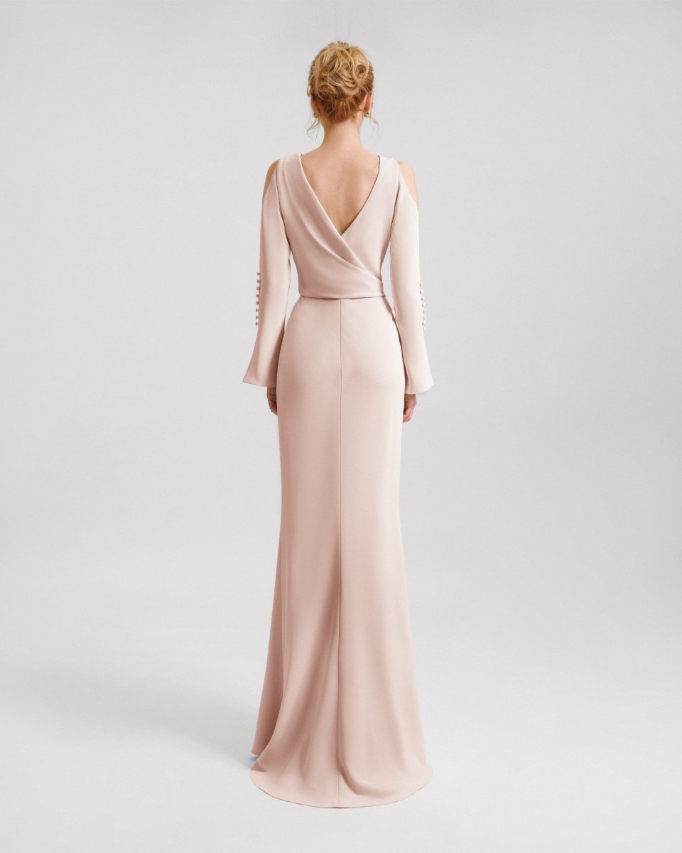 Draped Cut - Out Shoulder Dress - Gemy Maalouf