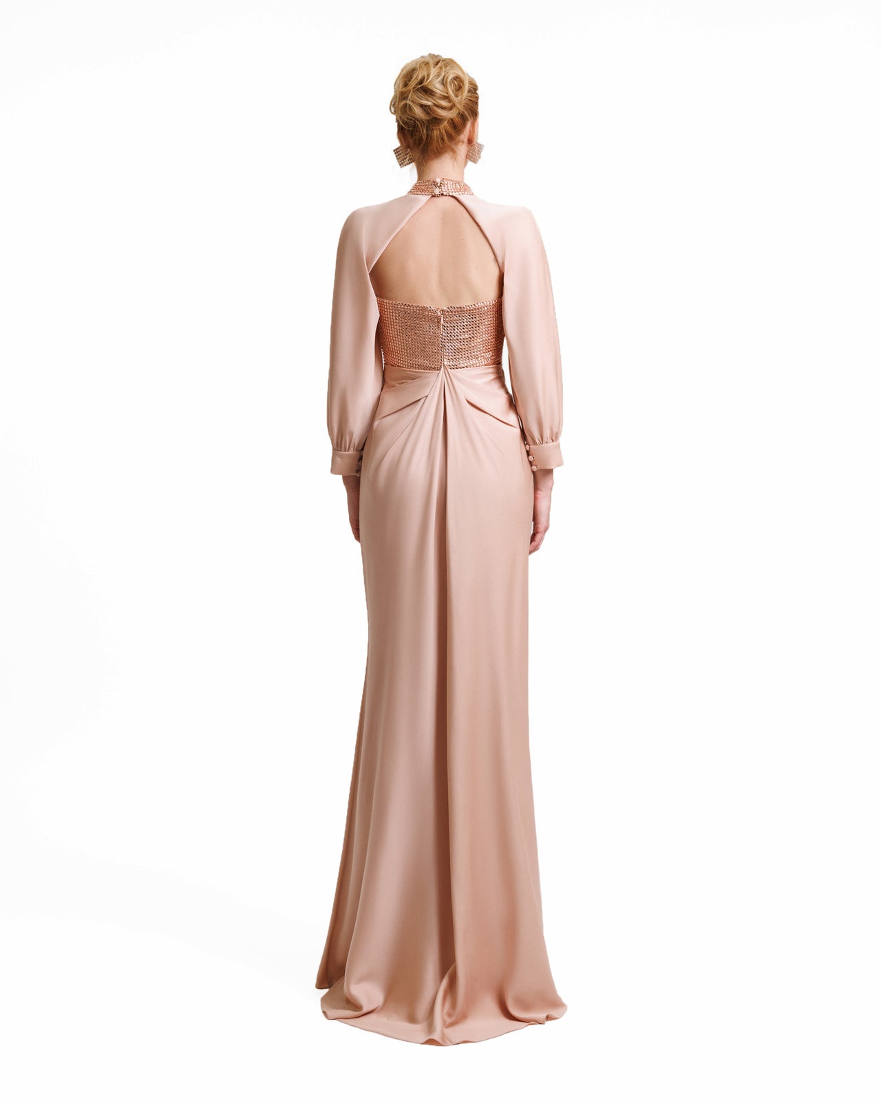 silk bolero for evening dress Vintage rose dress paired with an embroidered bolero main image 1