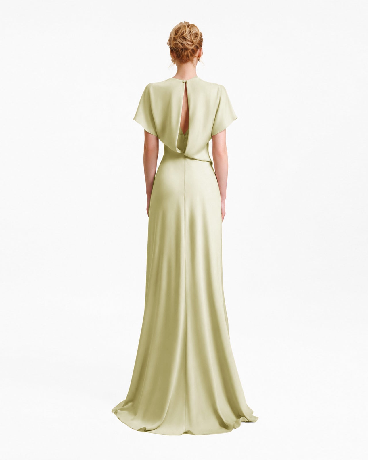 High Collar and Cut-Out Back Dress