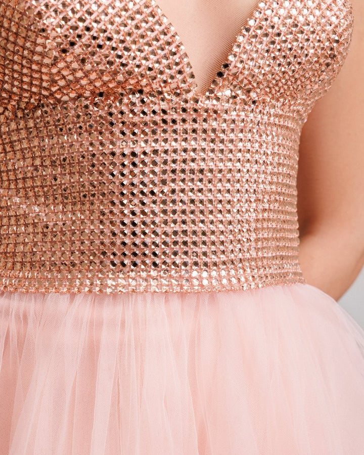 Embellished Corseted Tulle Dress - Gemy Maalouf